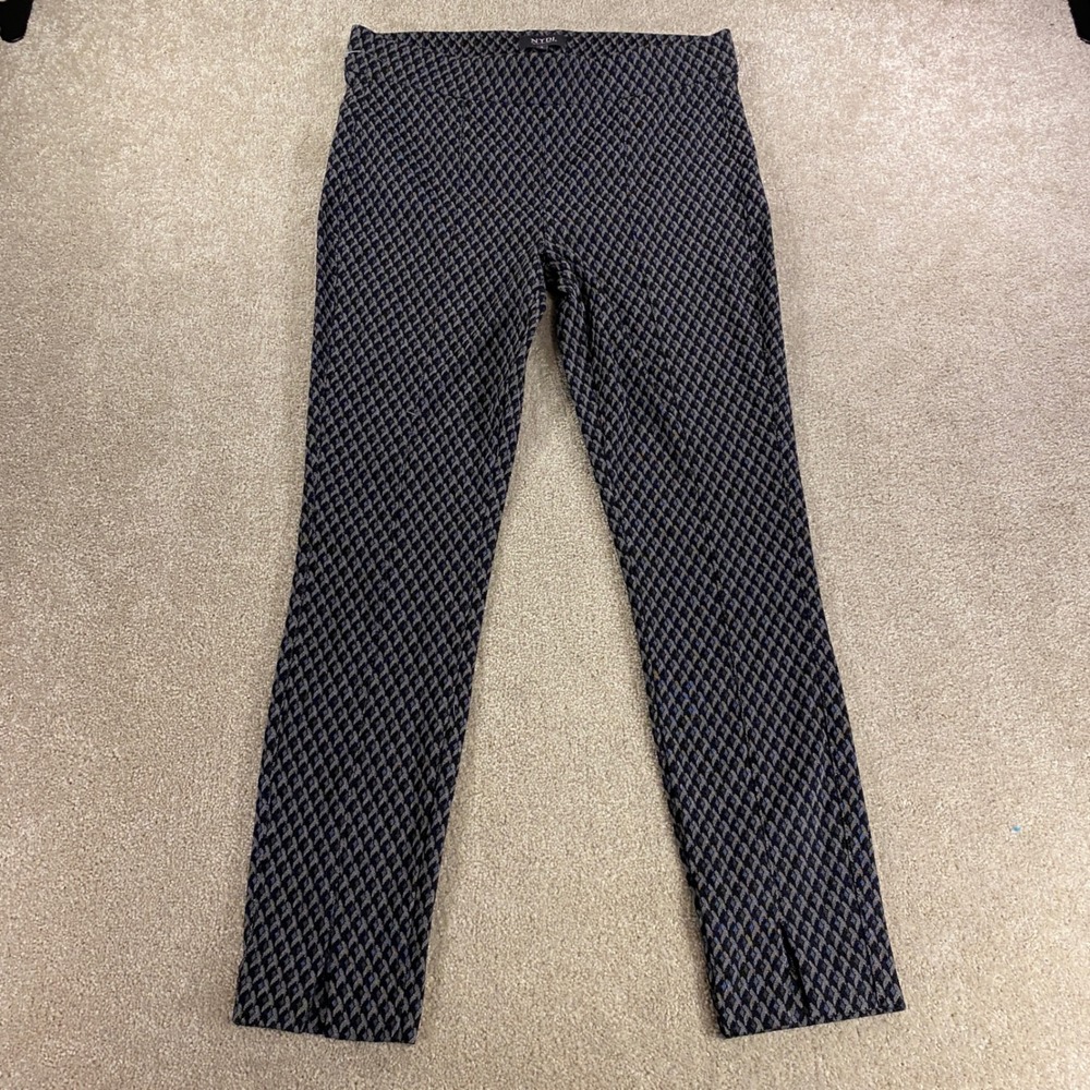 NYDJ‎ Leggings Womens 8 Blue Geometric Diamond Print Stretch Slim